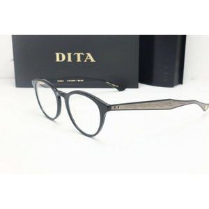 Dita Topos DTX512 Oval Black Gold Eyeglasses Demo Lenses 48mm